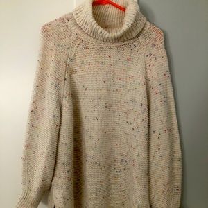 Cream sweater with colored speckles